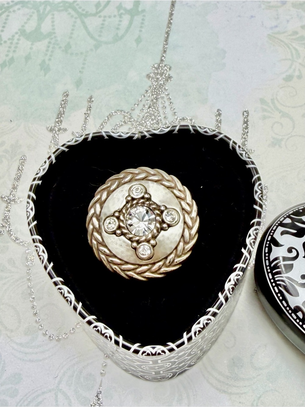Brighton Silver Galadriel Ring in tin